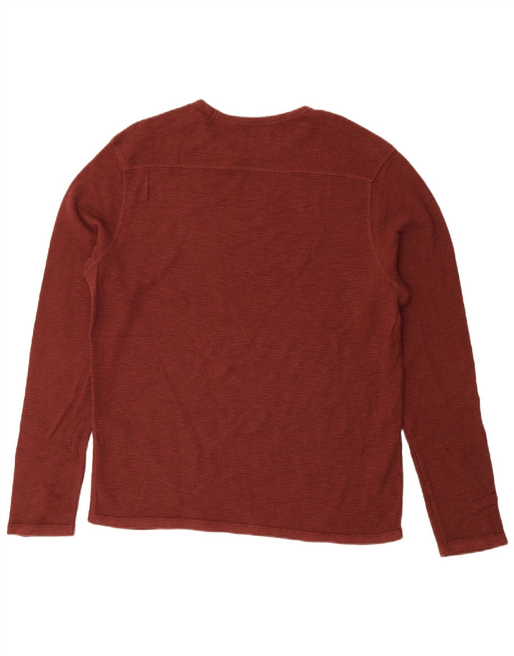 All Saints Herre Top Langærmet Stor Maroon Bomuld
