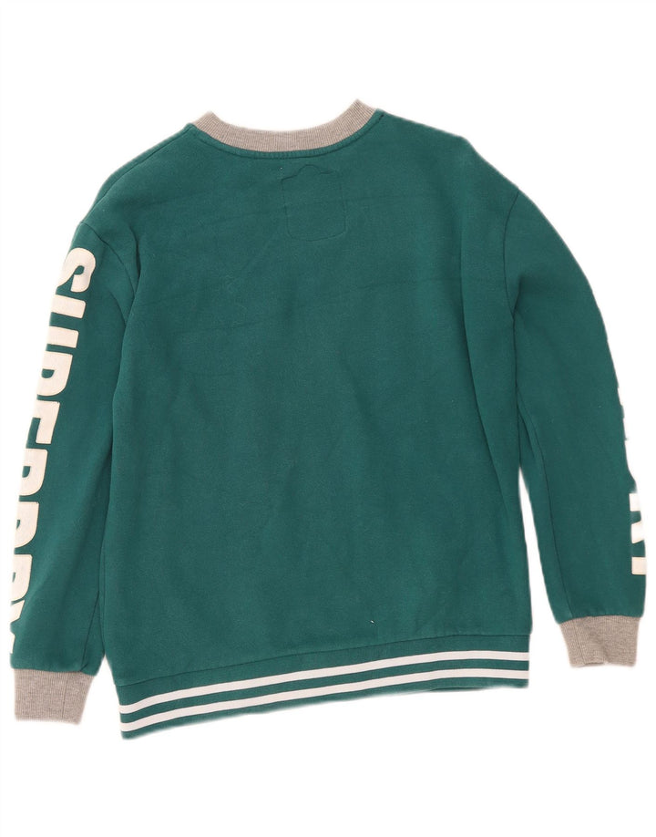 Superdry Graphic Sweatshirt Jumper UK 10 Small Green Colourblock