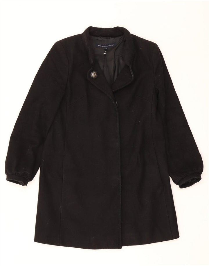 French Connection Dame Oversized Overfrakke UK 8 Small Black Virgin Wool