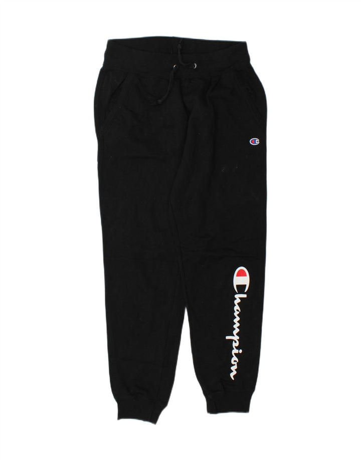 CHAMPION Womens Graphic Tracksuit Trousers Joggers UK 12 Medium  Black Vintage Champion and Second-Hand Champion from Messina Hembry 