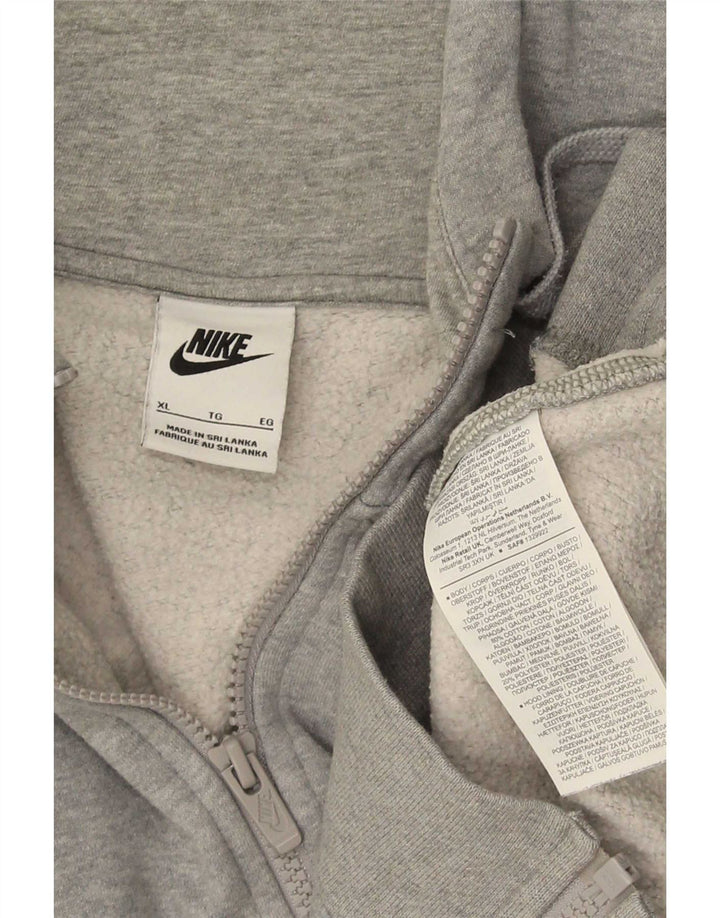 Nike hættetrøje med lynlås til mænd XL Grå bomuld