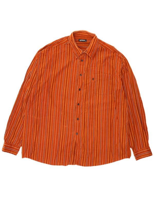 Lerros herreskjorte 2XL orange stribet bomuld