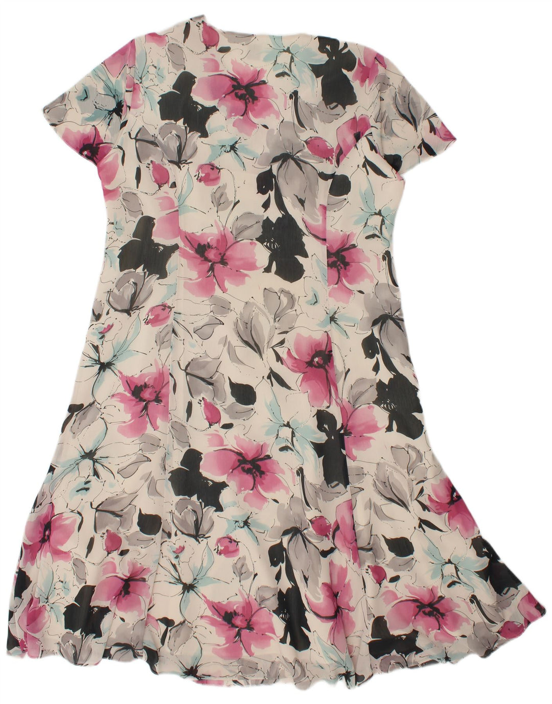 Eastex Dame A-Line Kjole UK 14 Large Multicolored Floral Polyester