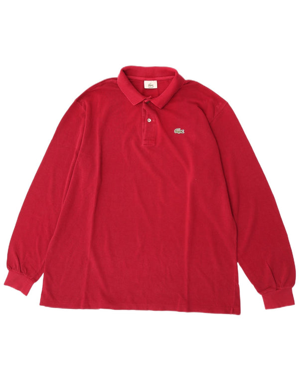 Lacoste Herre langærmet poloskjorte str. 7 2XL Bourgogne bomuld