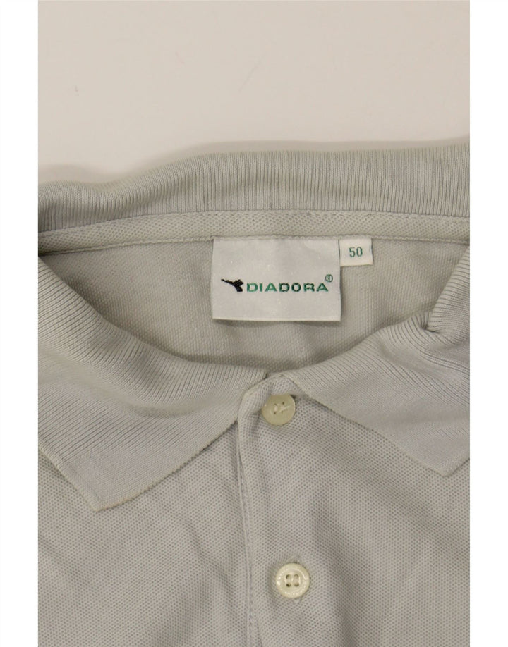 DIADORA Mens Long Sleeve Polo Shirt IT 50 Medium Grey Cotton Vintage Diadora and Second-Hand Diadora from Messina Hembry 