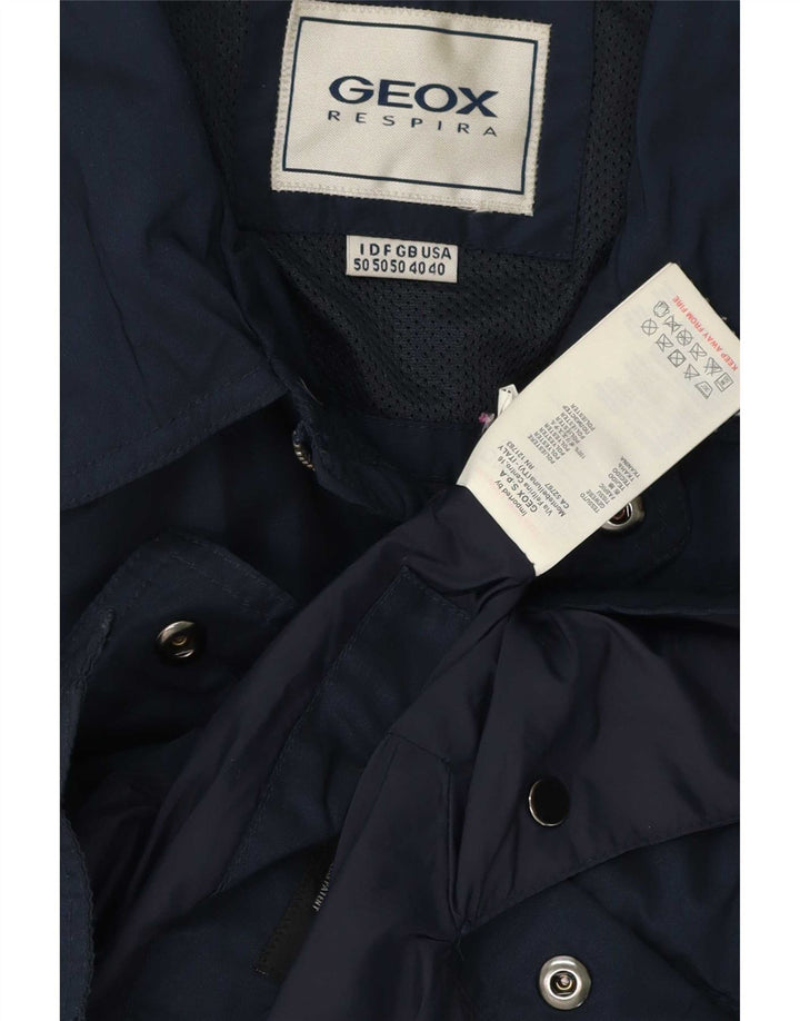 Geox Herre Respira Utility Jacket UK 40 Large Navy Blue Polyester