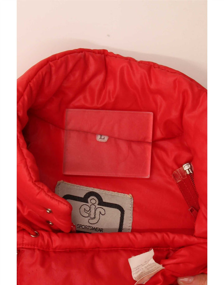 Vintage polstret herrejakke UK 40 Stor rød polyamid