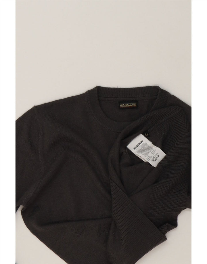 NAPAPIJRI Womens Crew Neck Jumper Sweater UK 14 Medium Grey Wool Vintage Napapijri and Second-Hand Napapijri from Messina Hembry 