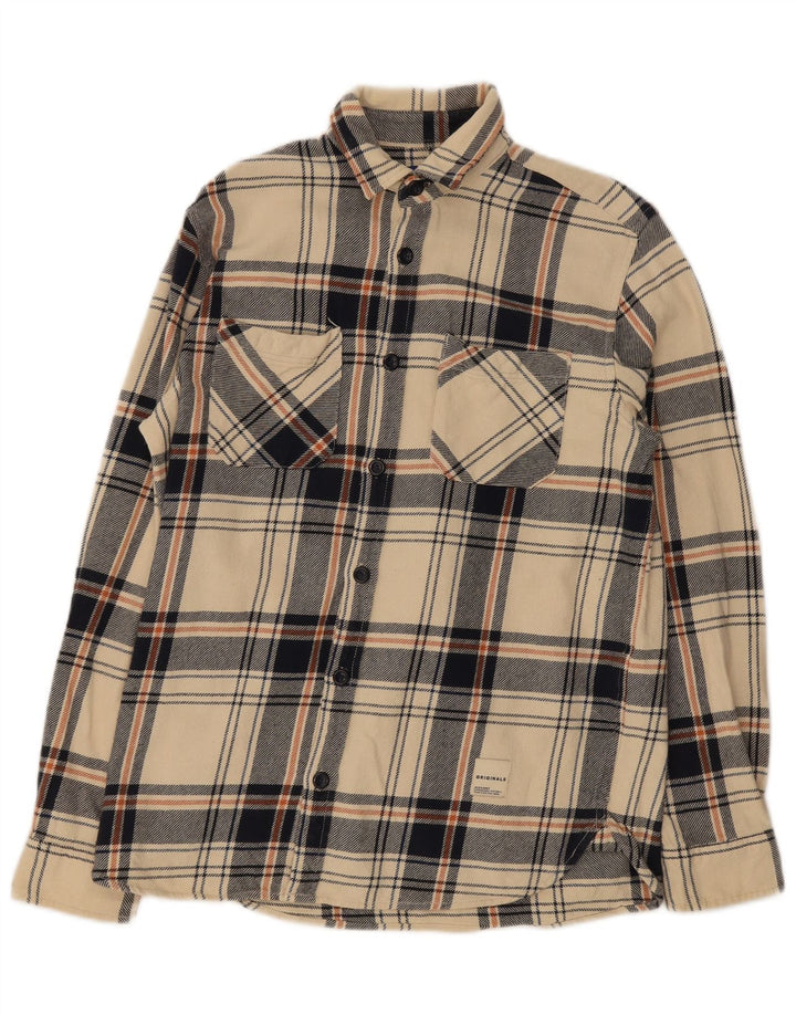Jack & Jones Herre Regular Fit Flanellskjorte Lille beige ternet bomuld