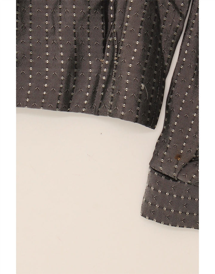 VINTAGE Womens Military Jacket UK 16 Large Grey Spotted Acetate Vintage Vintage and Second-Hand Vintage from Messina Hembry 