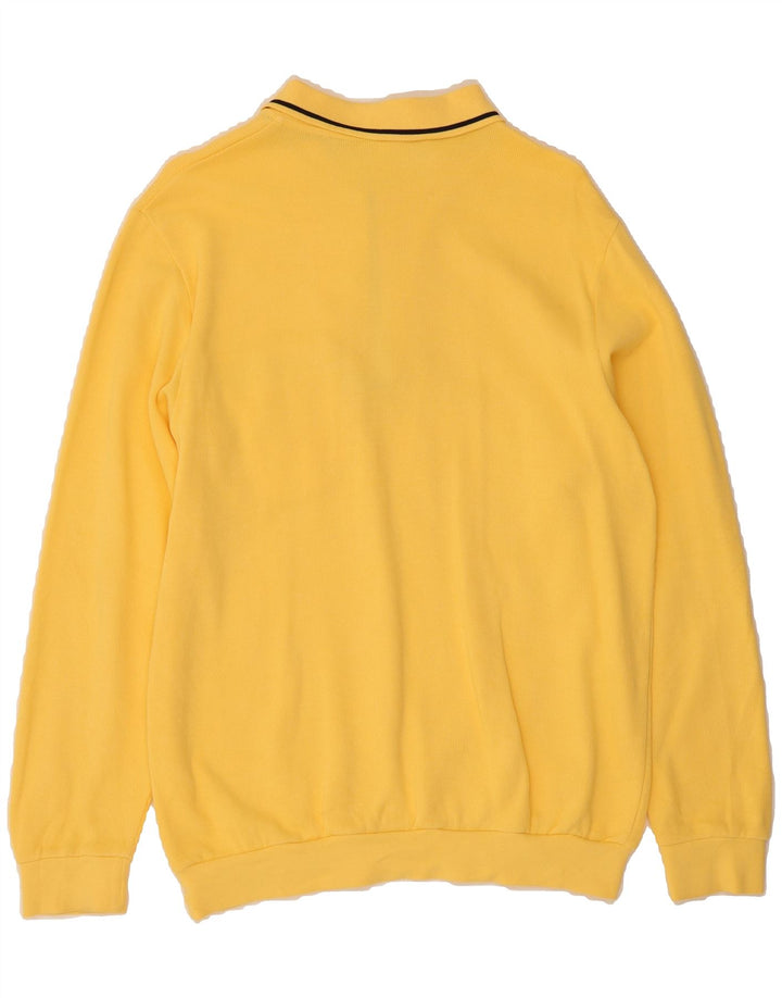 ROGER KENT Mens Polo Neck Jumper Sweater IT 50 Medium Yellow Cotton Vintage Roger Kent and Second-Hand Roger Kent from Messina Hembry 