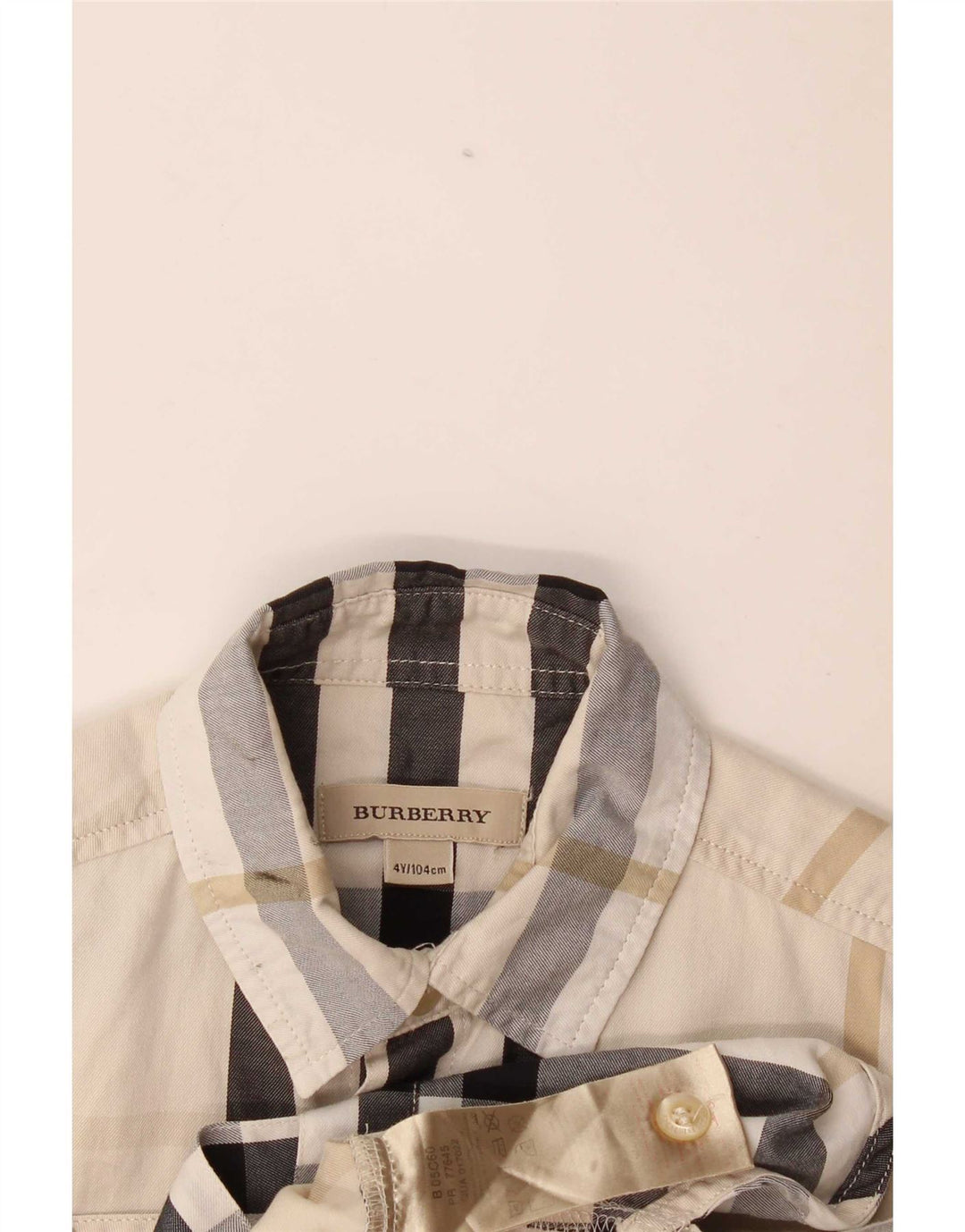 Burberry Boys kortærmet skjorte 3-4 år beige plaid