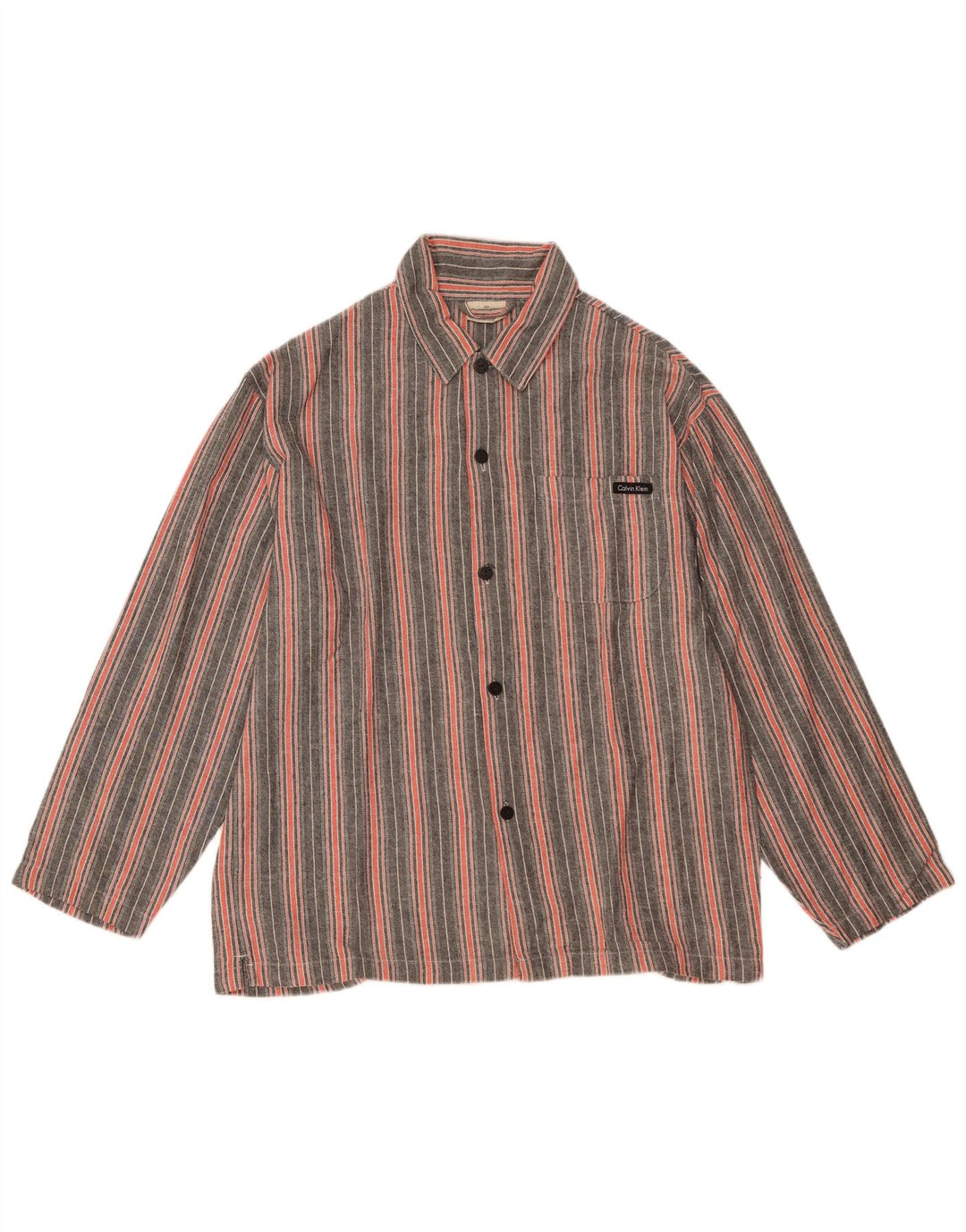 CALVIN KLEIN Herre Loose Fit skjorte lille grå stribet bomuld