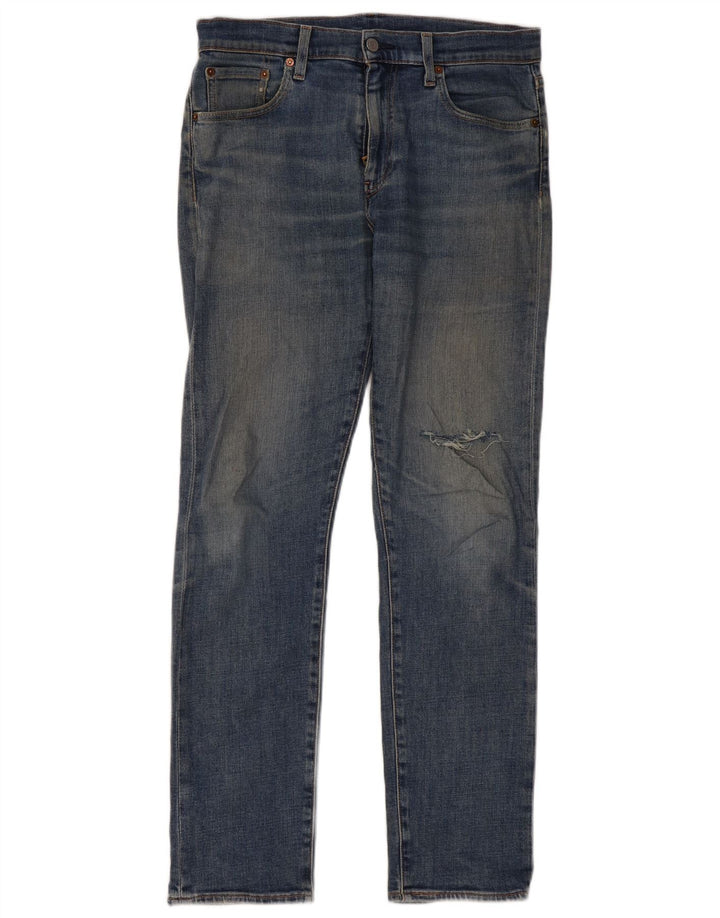Levi's Herre 502 Distressed Tapered Jeans W30 L32 Blå bomuld