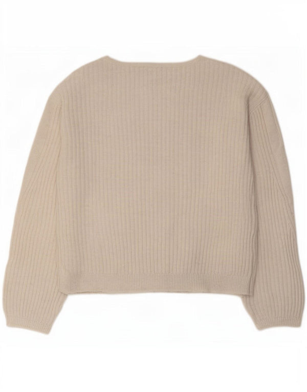 Marks & Spencer Dame Boat Neck Jumper Sweater UK 10 Small Off White
