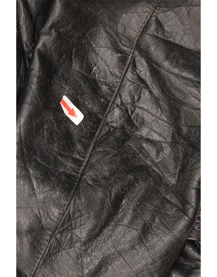 Vintage dame læderjakke IT 48 XL Sort