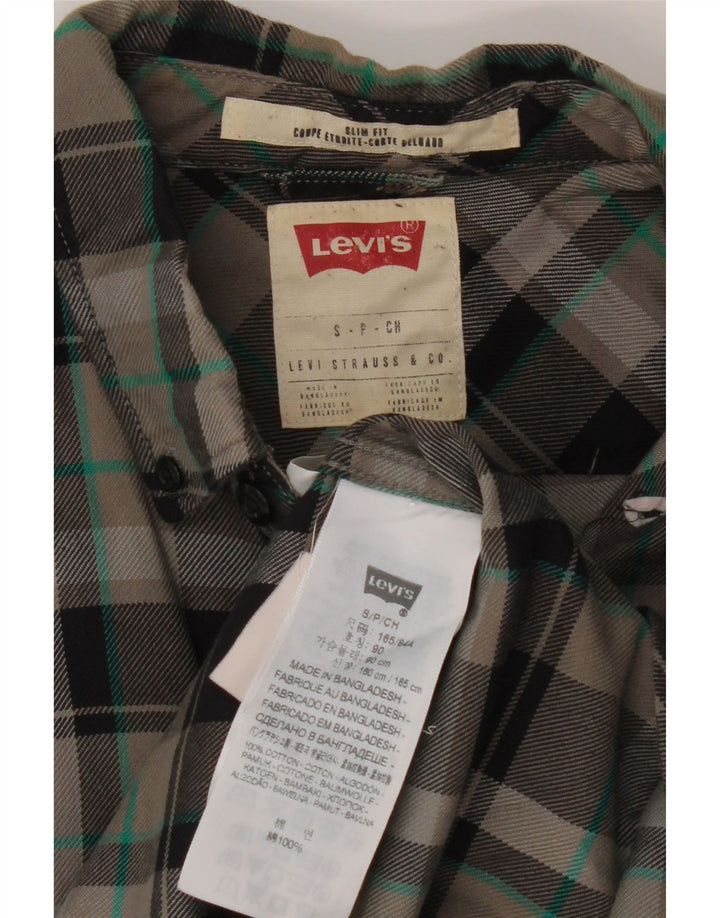 Levi's Slim Fit Flannelskjorte til mænd, lille grå ternet bomuld
