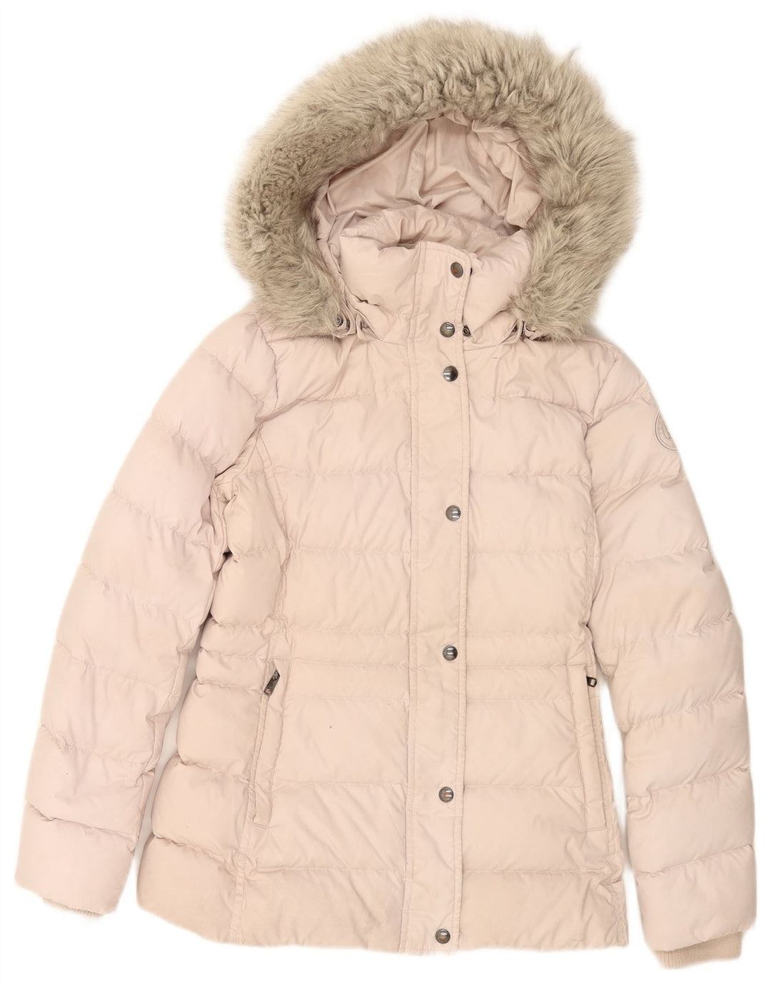 Tommy Hilfiger, polstret hættejakke til kvinder UK 6 XS Pink Polyester