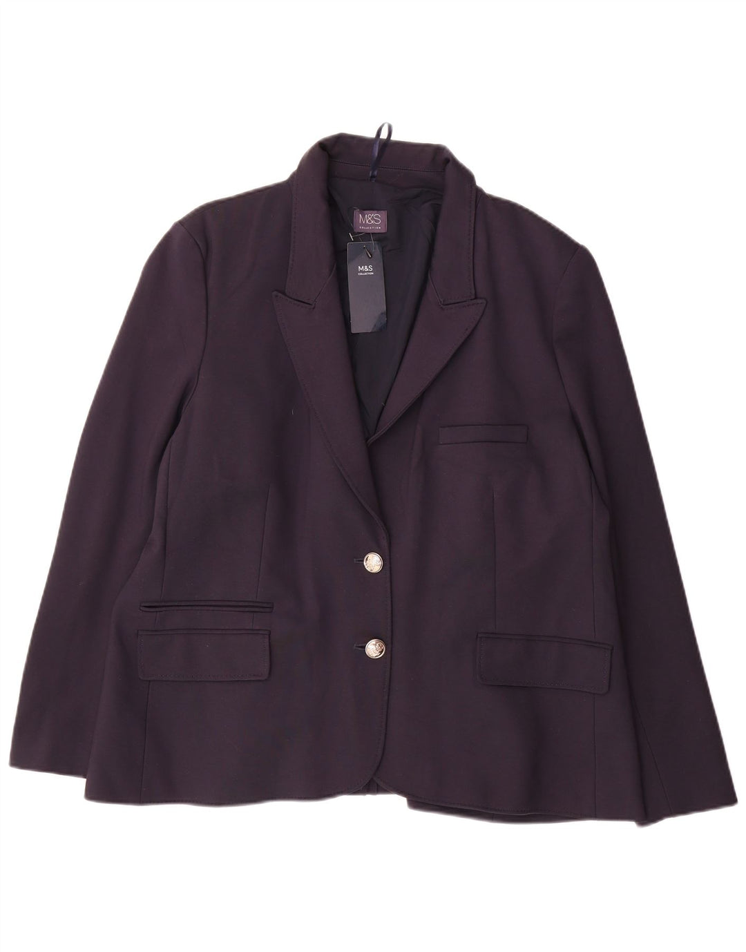 Marks & Spencer Dame 2-knaps blazerjakke UK 22 3XL Marineblå viskose