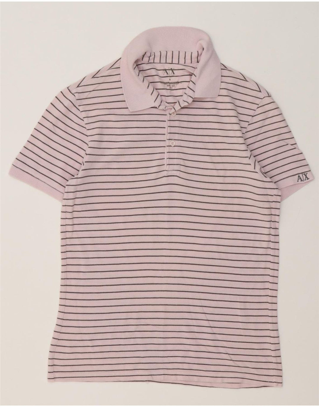 Armani Exchange Herre Polo Shirt Lille Pink Stribet Bomuld