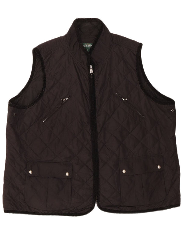 Ralph Lauren Womens Quilted Gilet UK 22 3XL Sort Polyester