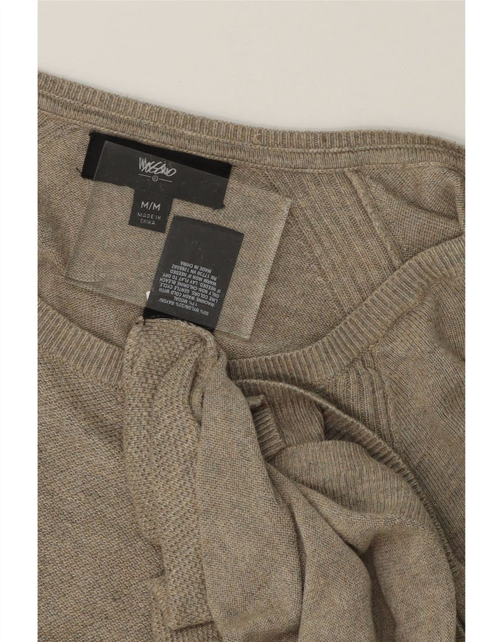 MOSSIMO Womens Boat Neck Jumper Sweater UK 12 Medium Grey Nylon Vintage Mossimo and Second-Hand Mossimo from Messina Hembry 