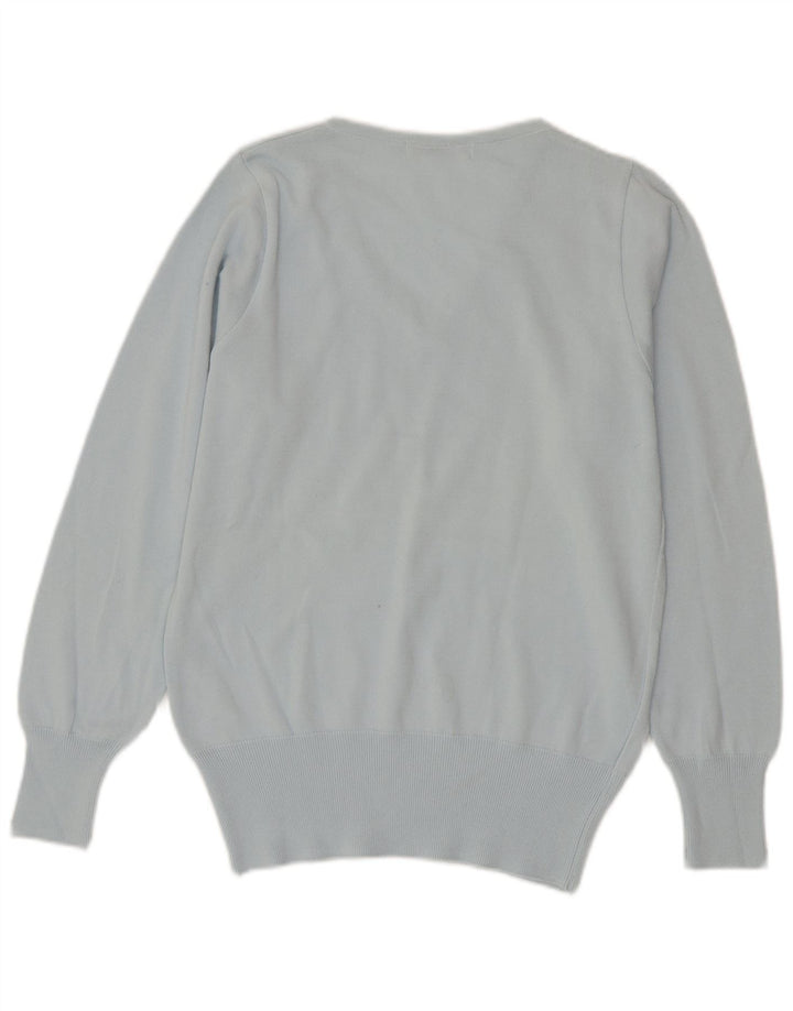 Lacoste Dame V-hals sweater Størrelse 42 Stor Blå Bomuld