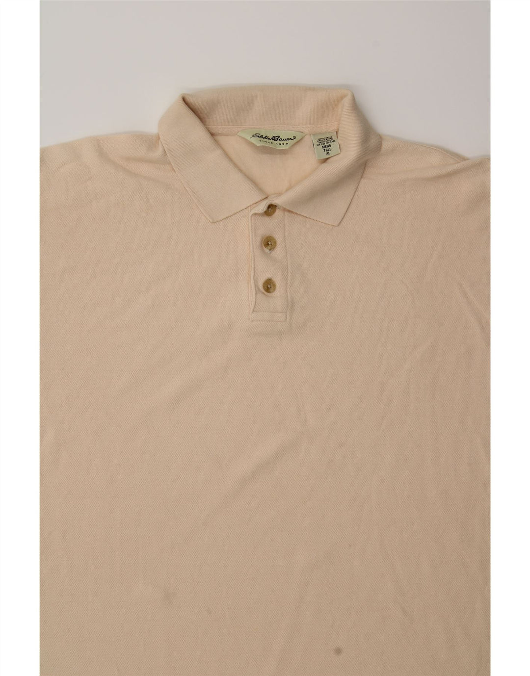 EDDIE BAUER Mens Tall Polo Shirt XL Beige Cotton Vintage Eddie Bauer and Second-Hand Eddie Bauer from Messina Hembry 