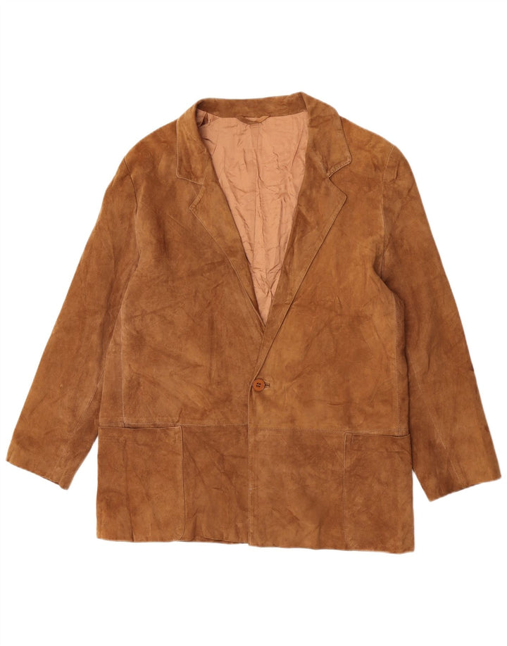 Vintage herre 1 knap ruskind blazerjakke UK 36 Small Brown