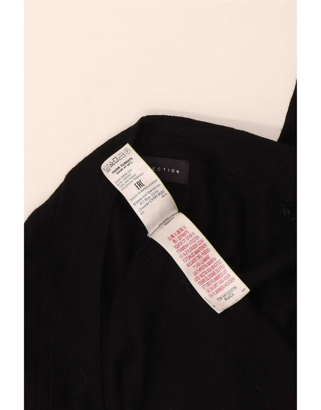 Marks & Spencer Dame Longline Open Cardigan Sweater UK 18 XL Sort