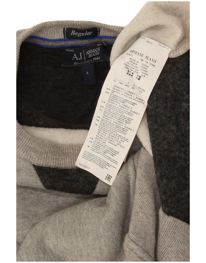 Armani Jeans Drenge Sweatshirt Jumper 10-11 år Stor Grå Colourblock