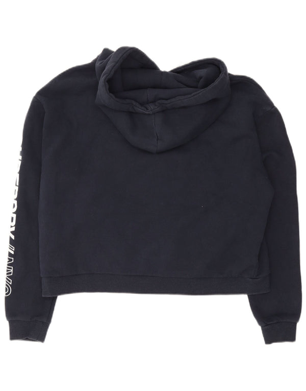 Superdry Grafisk Loose Fit Hoodie Jumper UK 14 Medium Navy Blue