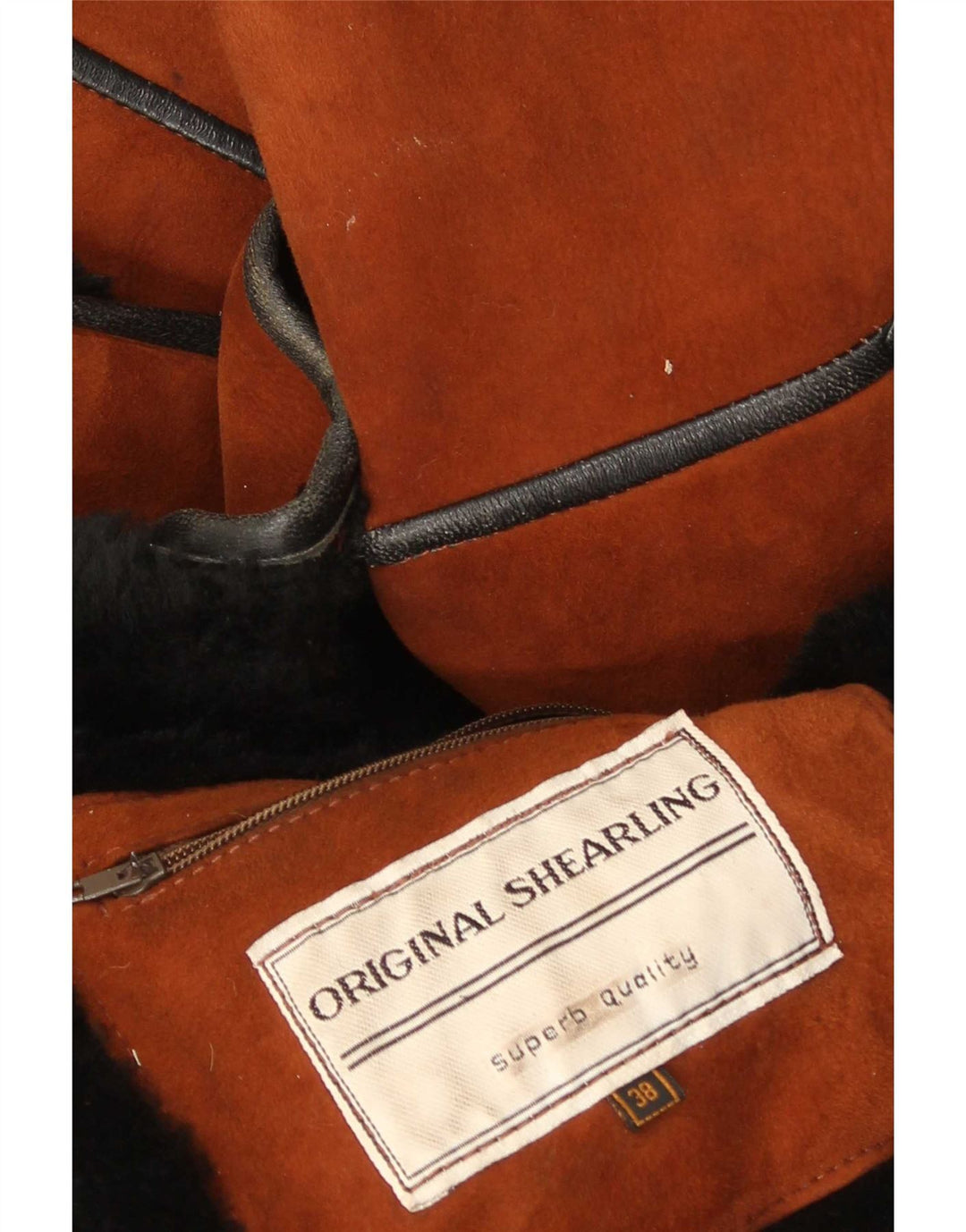 Vintage Dame Oversized Shearling Coat EU 38 Medium Brown