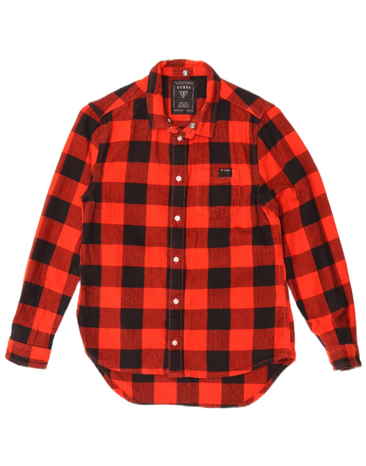 Guess drenge grafisk flannel skjorte 11-12 år rød ternet bomuld