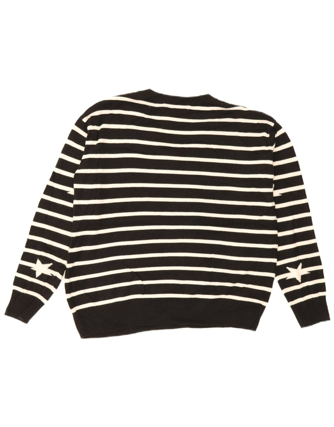 Marks & Spencer Dame V-hals sweater UK 14 Stor sort stribet