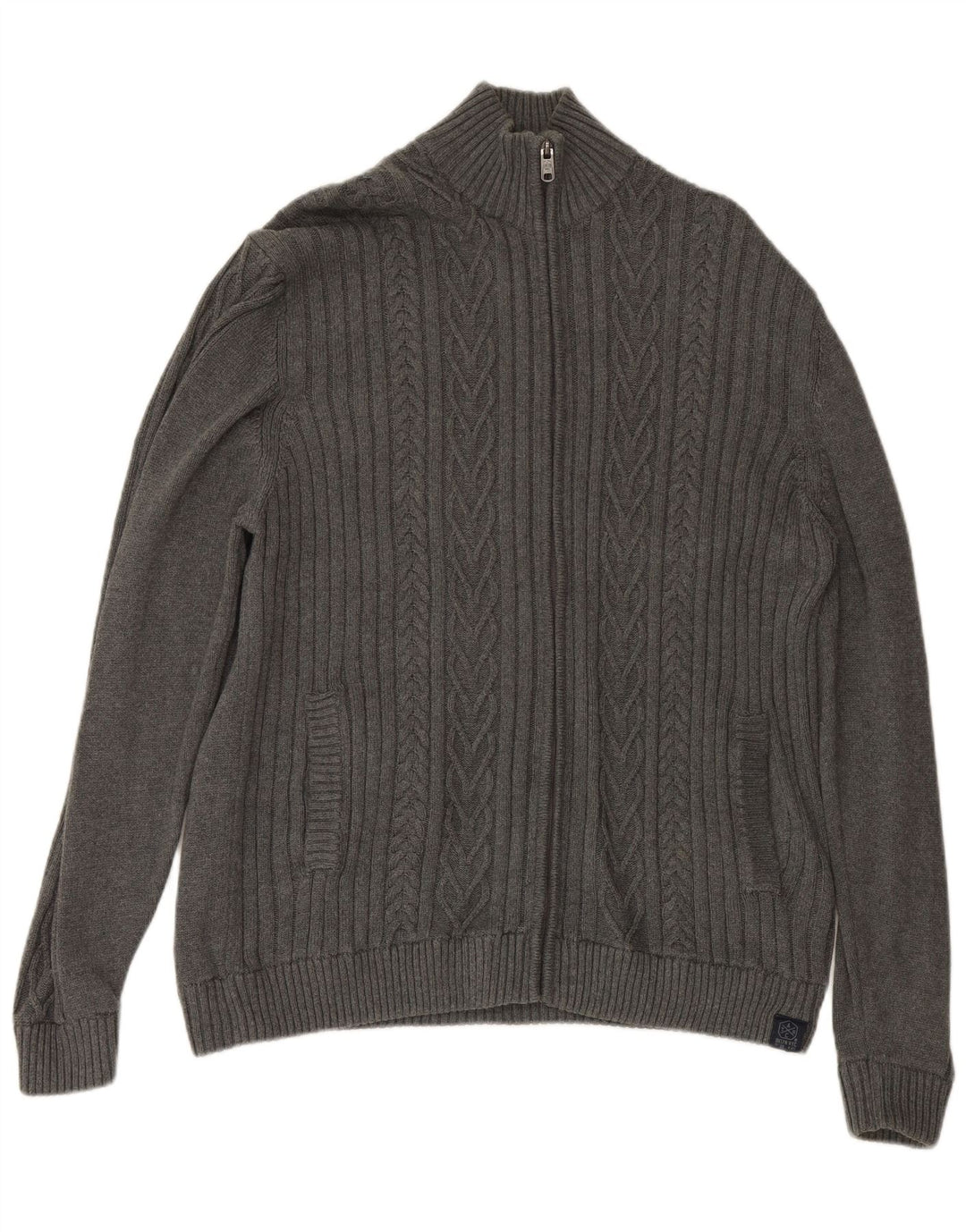 ANGELO LITRICO Herre cardigan sweater 3XL Grå Bomuld