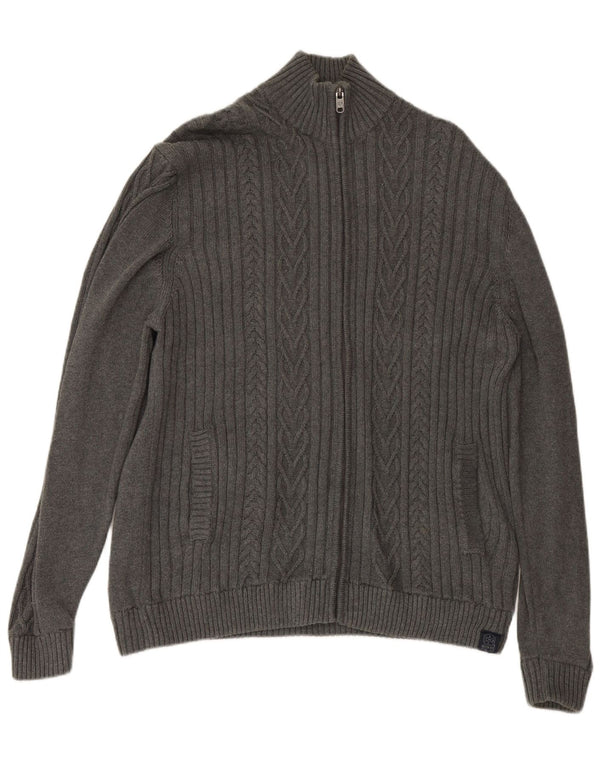 ANGELO LITRICO Herre cardigan sweater 3XL Grå Bomuld