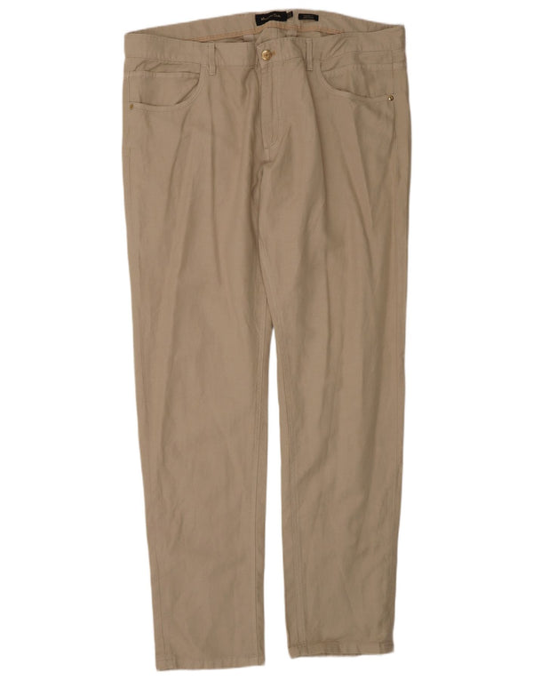 Massimo Dutti Herre Lige Casual Bukser EU 50 2XL W40 L34 Beige