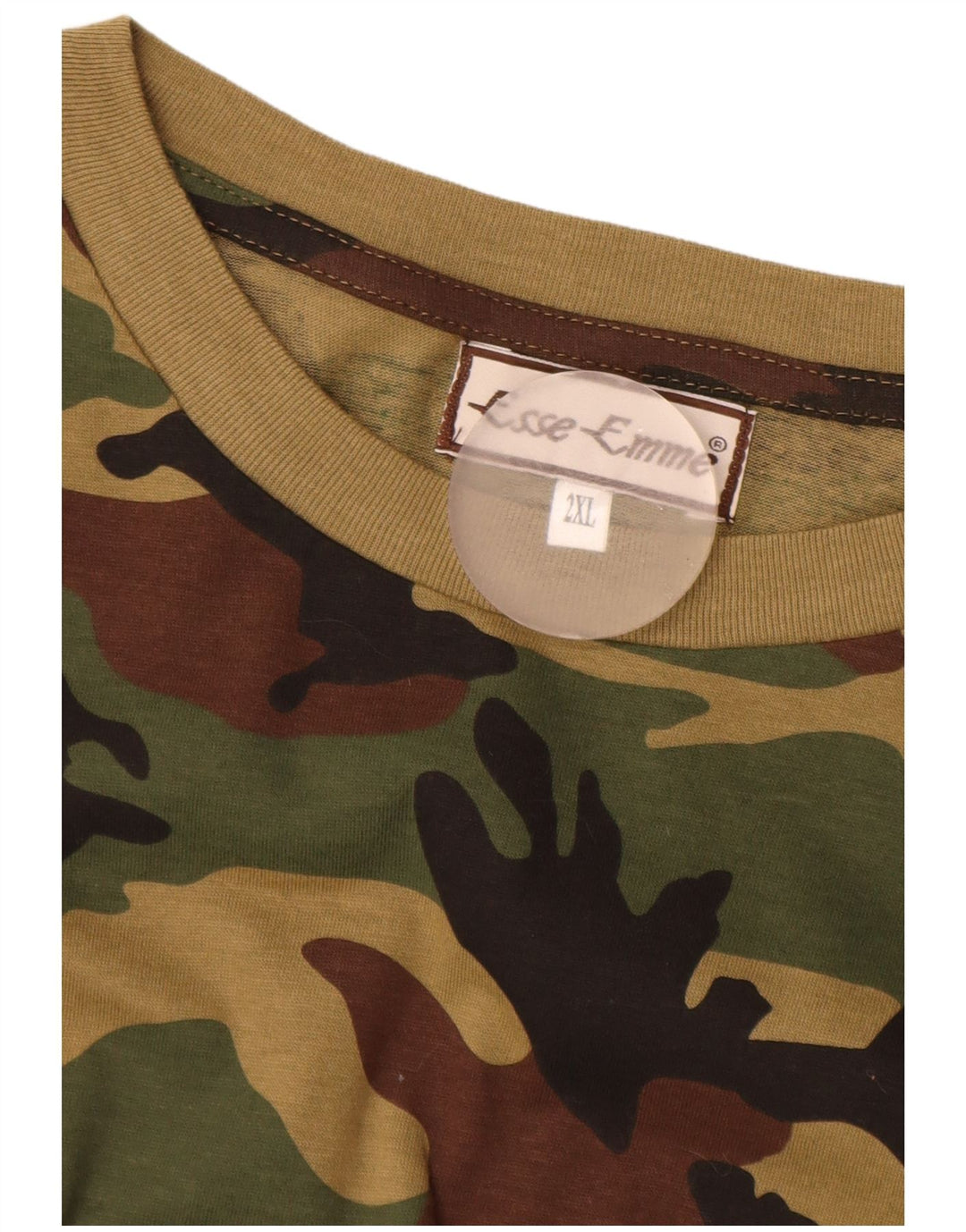 ESSE EMME Herre T-Shirt Top 2XL Khaki Camouflage Bomuld