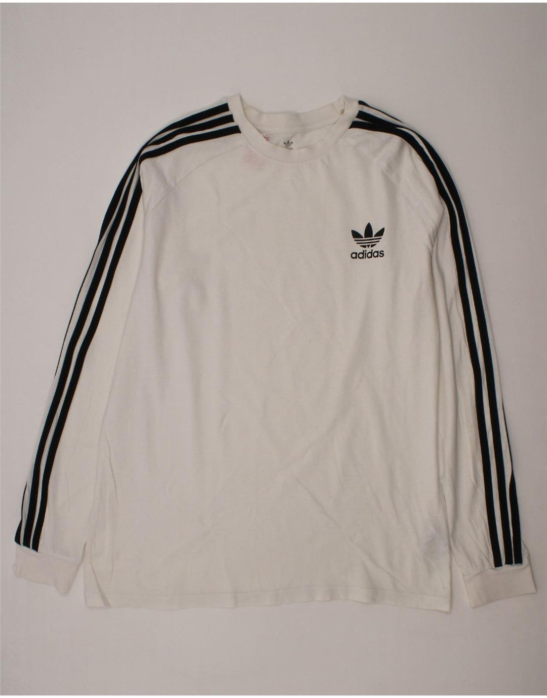 ADIDAS Boys Top Long Sleeve 14-15 Years White Cotton Vintage Adidas and Second-Hand Adidas from Messina Hembry 