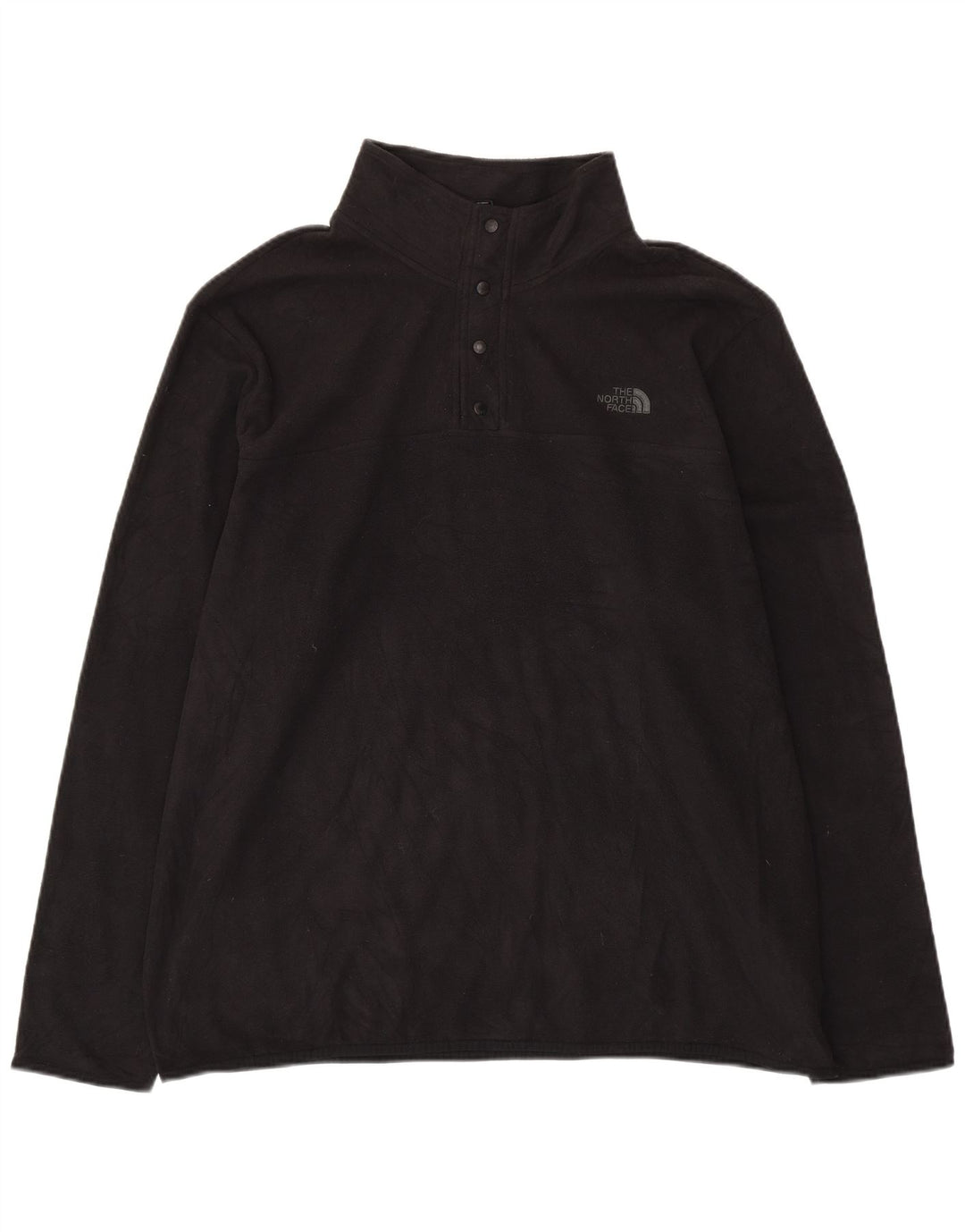 THE NORTH FACE Herre Button Neck Fleece Jumper 2XL Sort Polyester