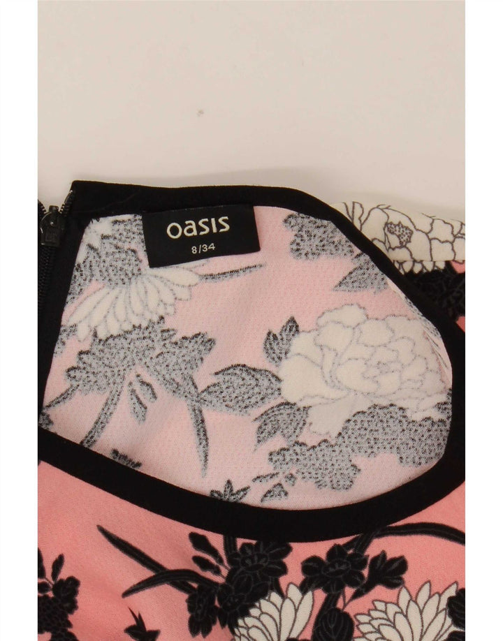 Oasis Dame Kortærmet Playsuit UK 8 Small Pink Floral