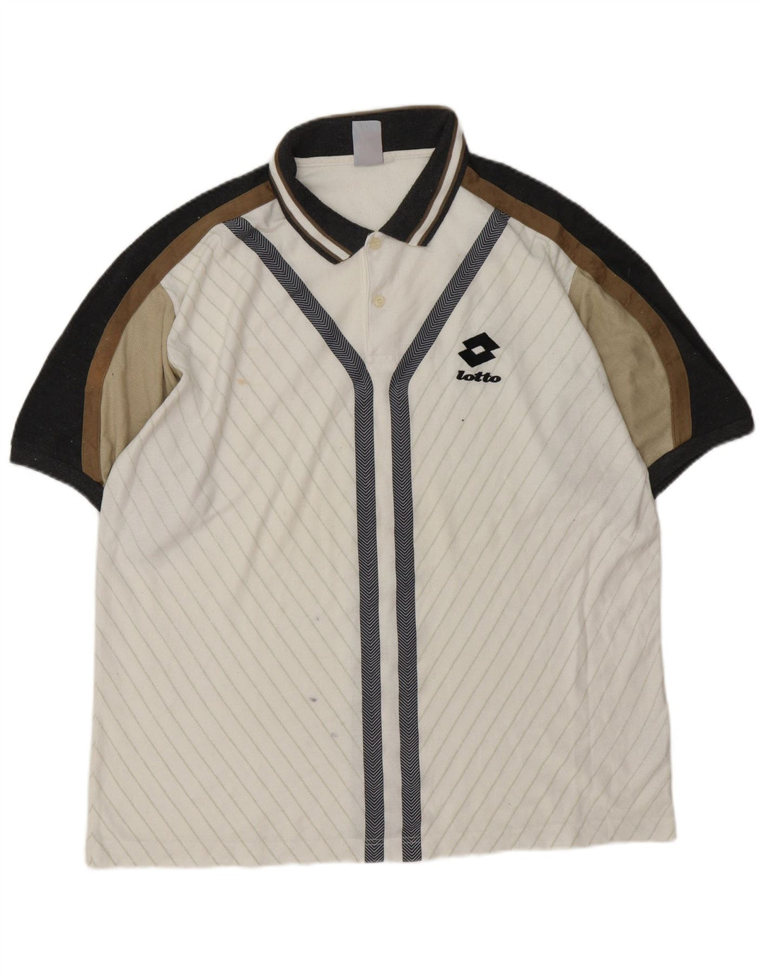 LOTTO Poloskjorte til mænd XL Hvid Colourblock Polyester