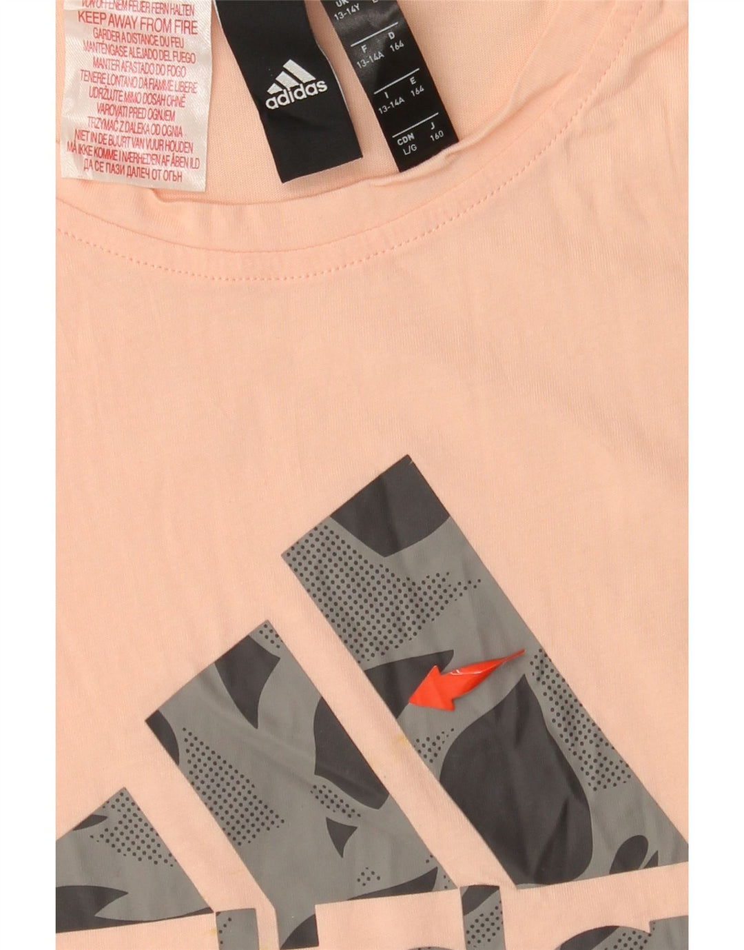 ADIDAS Piger Grafisk T-Shirt Top 13-14 År Pink Bomuld