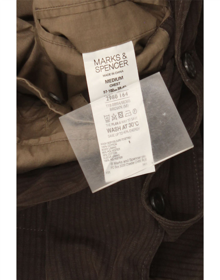 Marks & Spencer Herre 2-knaps blazerjakke UK 38 Medium Brown Nålestribe