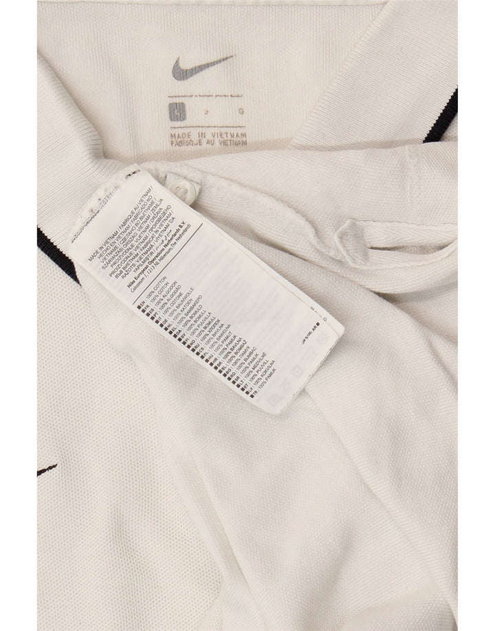 NIKE Mens Polo Shirt Large White Cotton