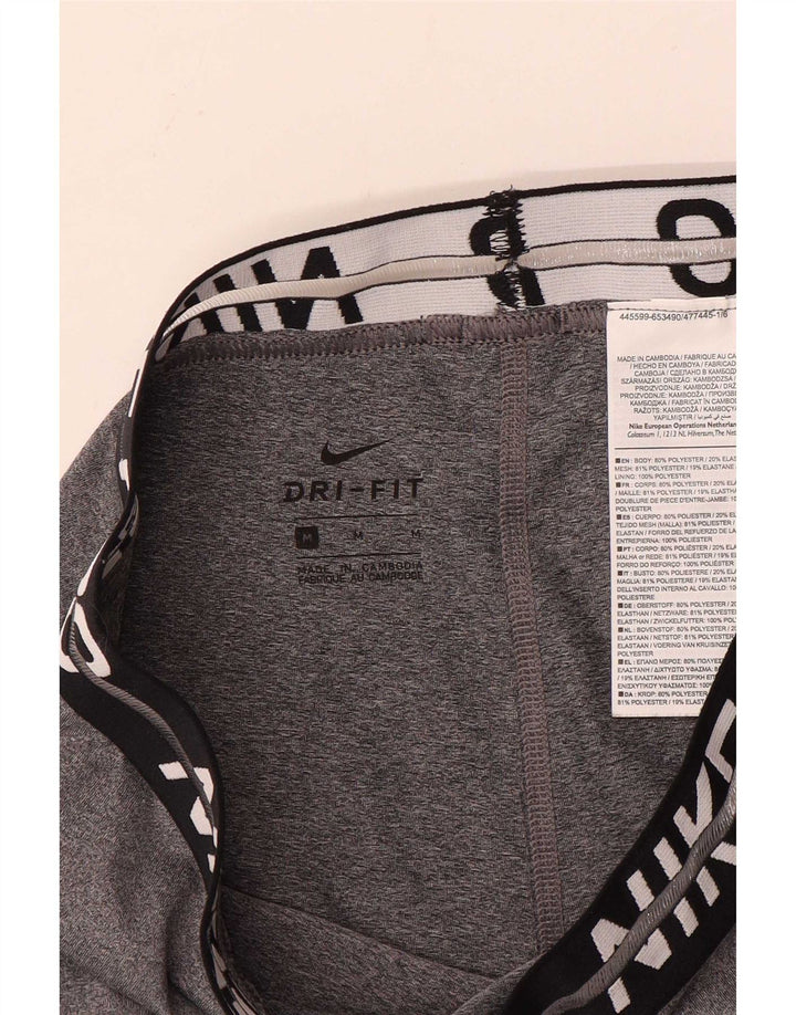 Nike Dame Dri Fit Grafiske Leggings UK 14 Medium Grey Colourblock