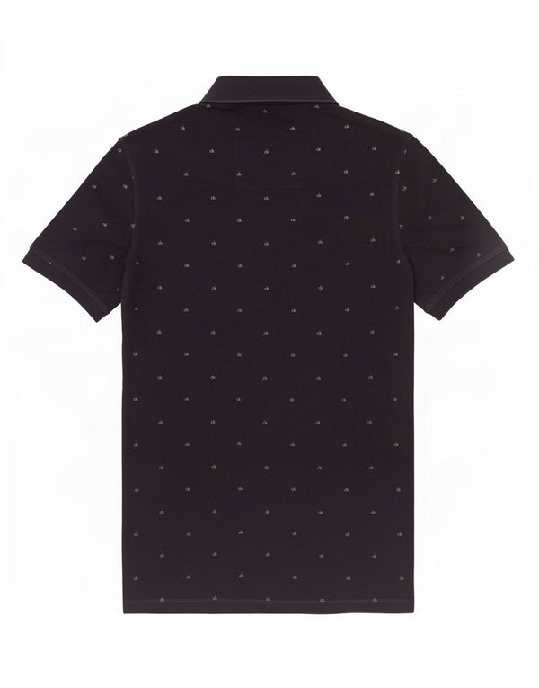 Calvin Klein Jeans Mens Graphic Polo Shirt Medium Navy Blue Spotted Cotton