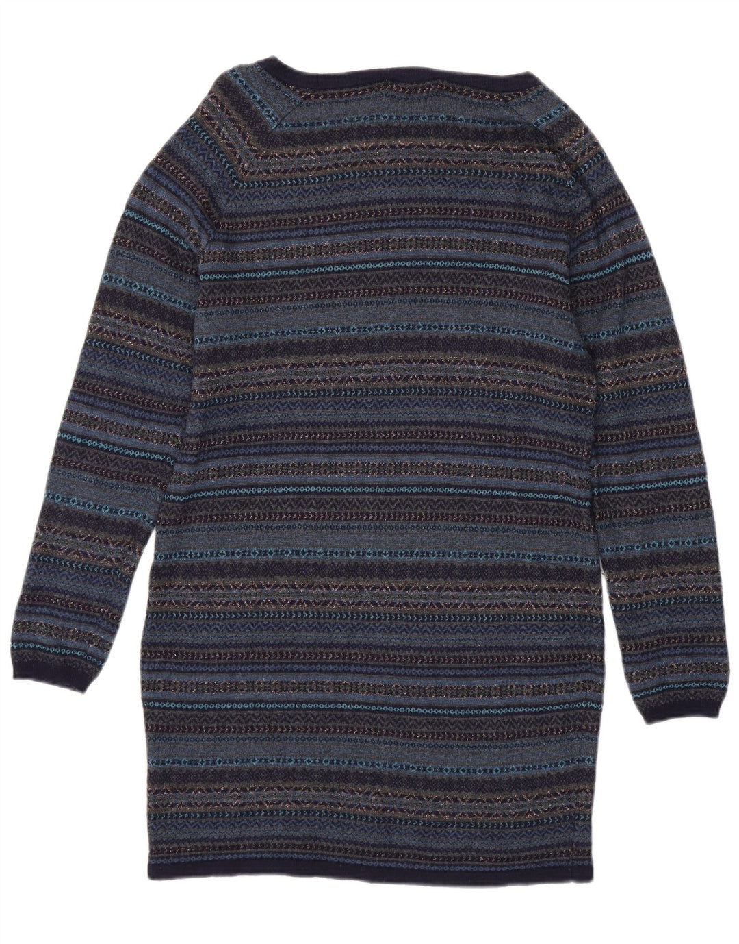 Marks & Spencer Dame Jumper Dress UK 14 Medium Navy Blue Fair Isle