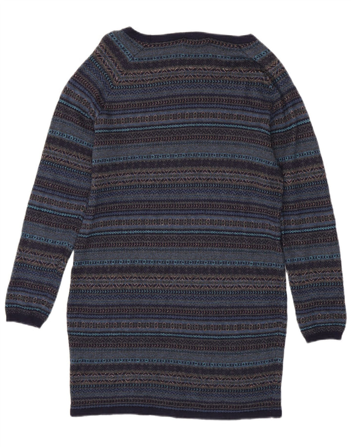 Marks & Spencer Dame Jumper Dress UK 14 Medium Navy Blue Fair Isle